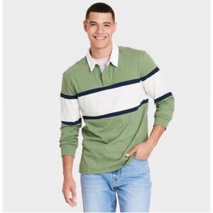 Goodfellow & Co long sleeve rugby polo shirt
